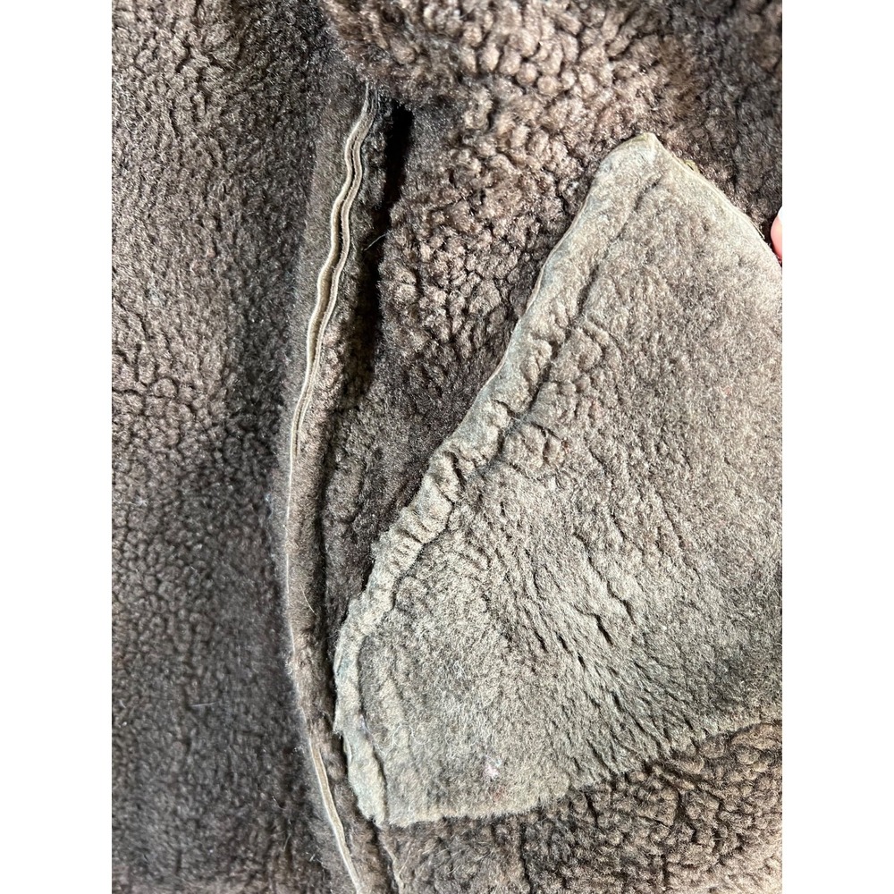 Vintage Afghan Embroidered Suede Shearling Vest Womens Medium Waistcoat - Picture 14 of 16